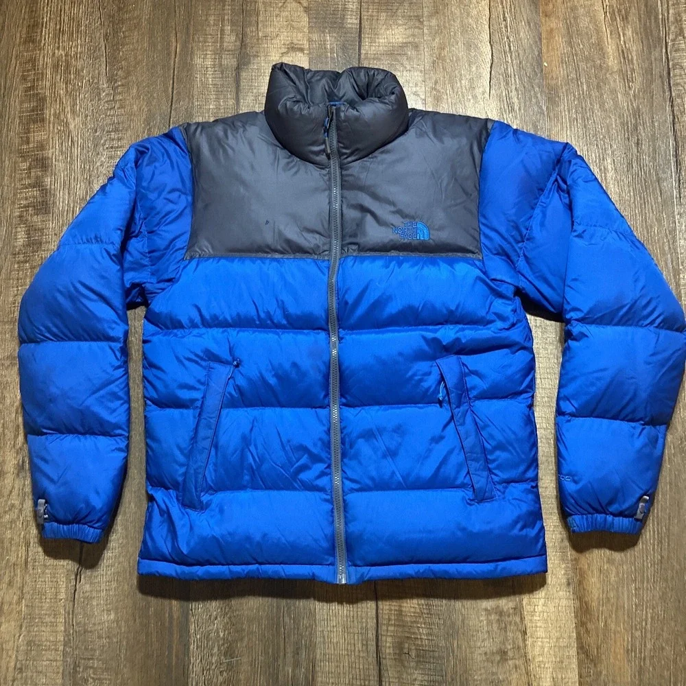 Mens TNF The North Face Nordic (Nuptse) 700-Down Insulated Jacket Blue / Gray